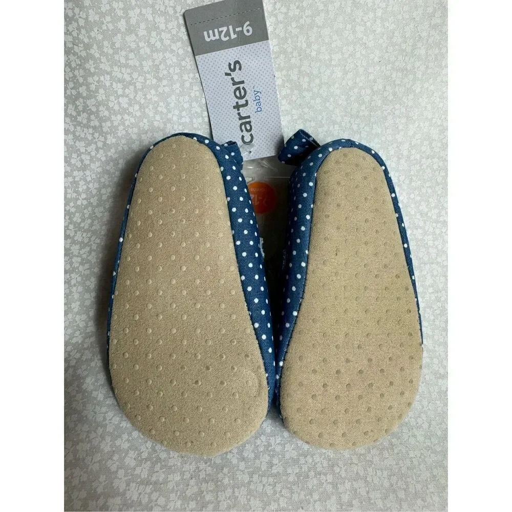 CARTER’S SIZE 9-12M Chambray Mary Jane Crib Shoes - Baby Girl